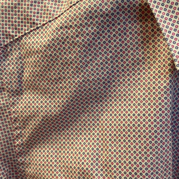 Button down dress shirt with red and blue pattern. Never worn ! - Picture 2 of 2